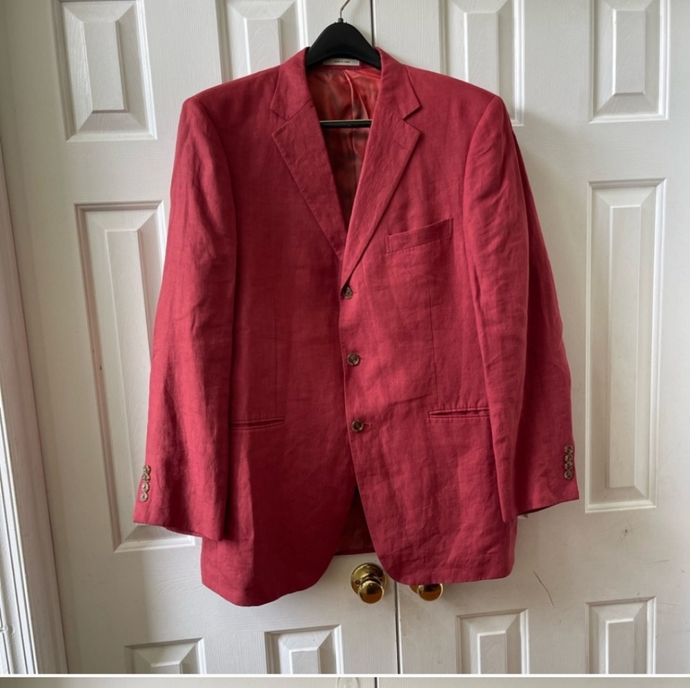 John W Nordstrom 100% Linen Blazer Sport Coat Fratelli Ormezzano Men's 44L